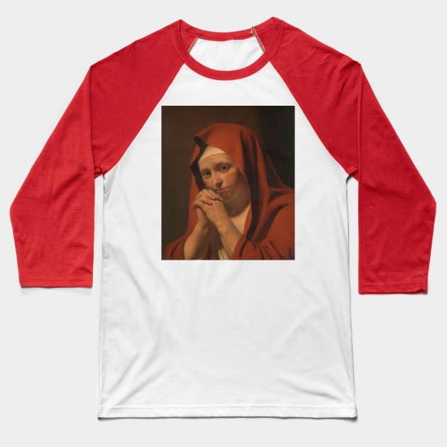 Praying Woman by Caesar van Everdingen Baseball T-Shirt by Classic Art Stall